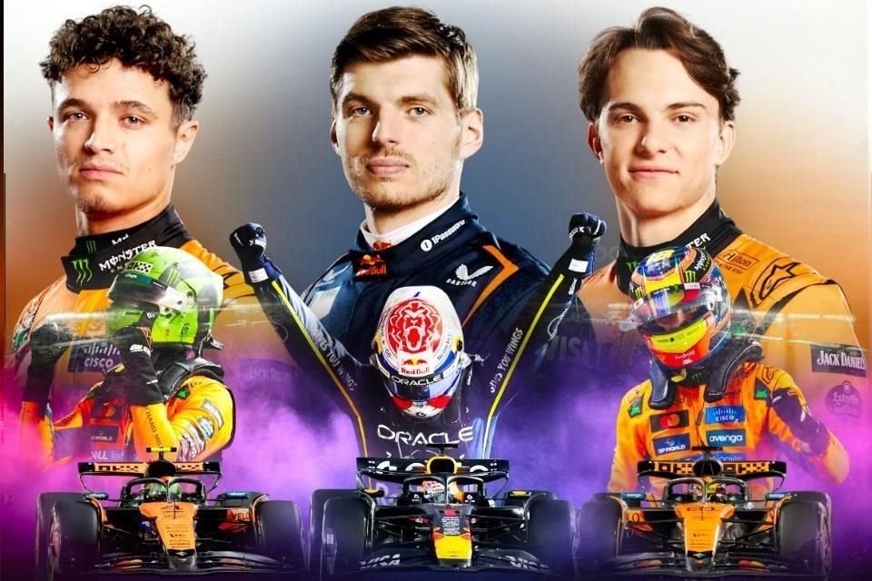 Max Verstappen tendrá que pelear con los dos pilotos de McLaren, Lando Norris y Oscar Piastri.