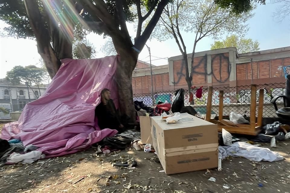 Otros los conformaron entre los árboles que se ubican en medio de Calzada de Tlalpan.