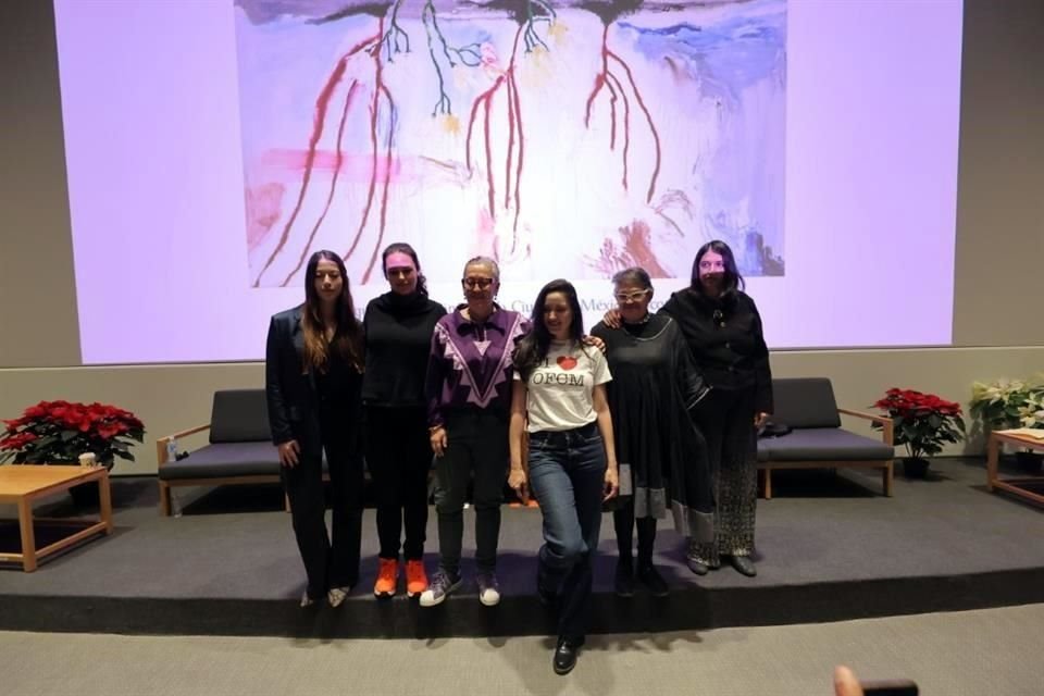 Dalí Estrada, Andrea Chamizo, Ana Francis Mor, Claudia Curiel, Marcela Rodríguez y Georgina Derbez durante la presentación del disco 'New Orchestral Music from Mexico (MODE Records, 2024)' (de izq. a der.).