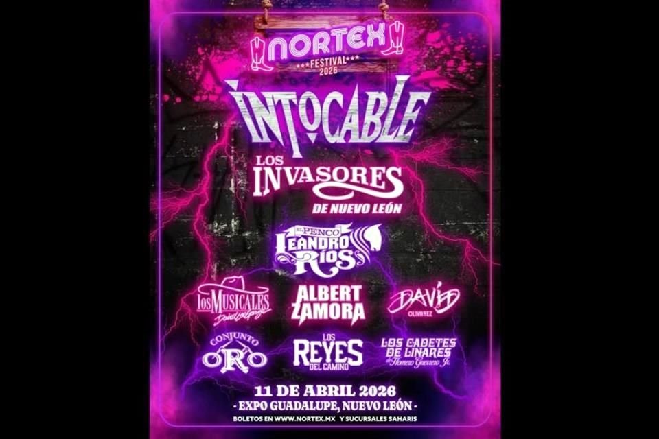 Se dio a conocer el line up de la edición 2026 del festival Nortex.