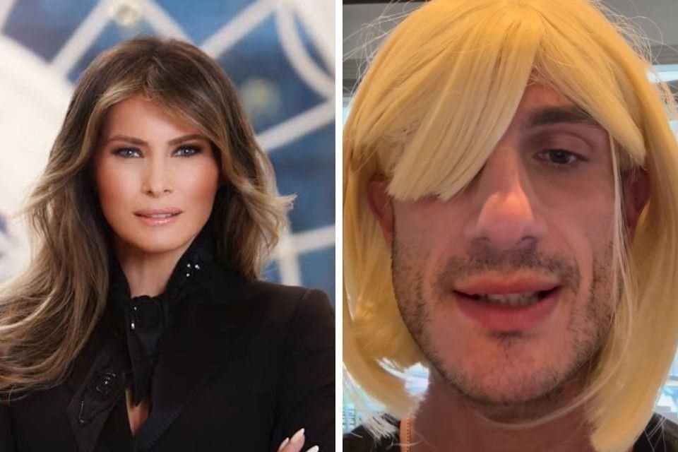 El nieto se burló de Melania en redes sociales.