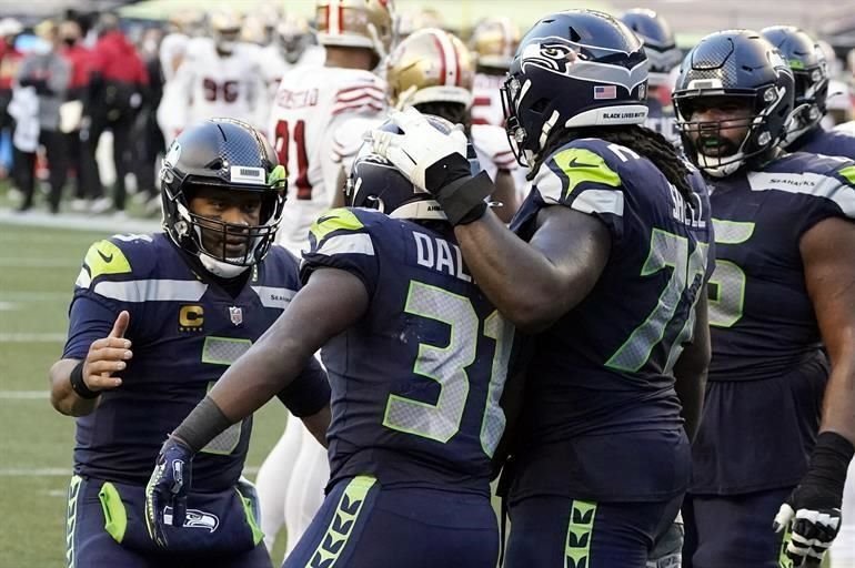 Russell Wilson (3) lanzó 4 pases de TD más, dos de ellos a DK Metcalf, y los Halcones Marinos de Seattle (6-1) fueron contundentes ante 49s de San Francisco (4-4) al vencerlos por 37-27.