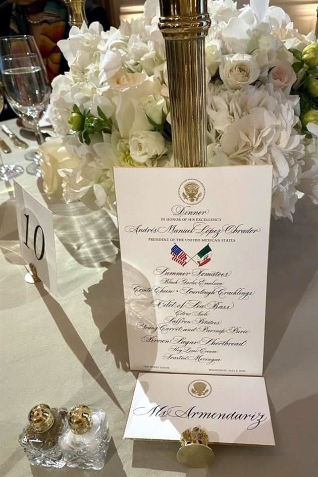 En sus redes, la empresaria Patricia Armendáriz, asistente a la cena que ofreció Donald Trump al Presidente Andrés Manuel López Obrador en la Casa Blanca, dio detalles del evento.