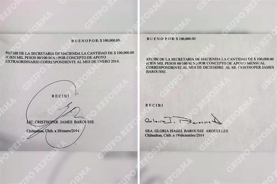 Durante el sexenio duartista, James Barousse recibi pagos, en exhibiciones de 100 mil pesos mensuales, por ms de 6 millones de pesos.