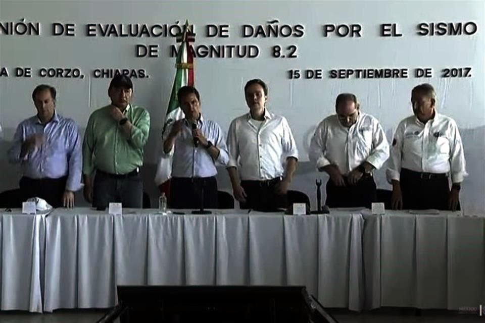 Pea Nieto sostuvo una reunin de evaluacin con secretarios de Estado y autoridades en Chiapas.