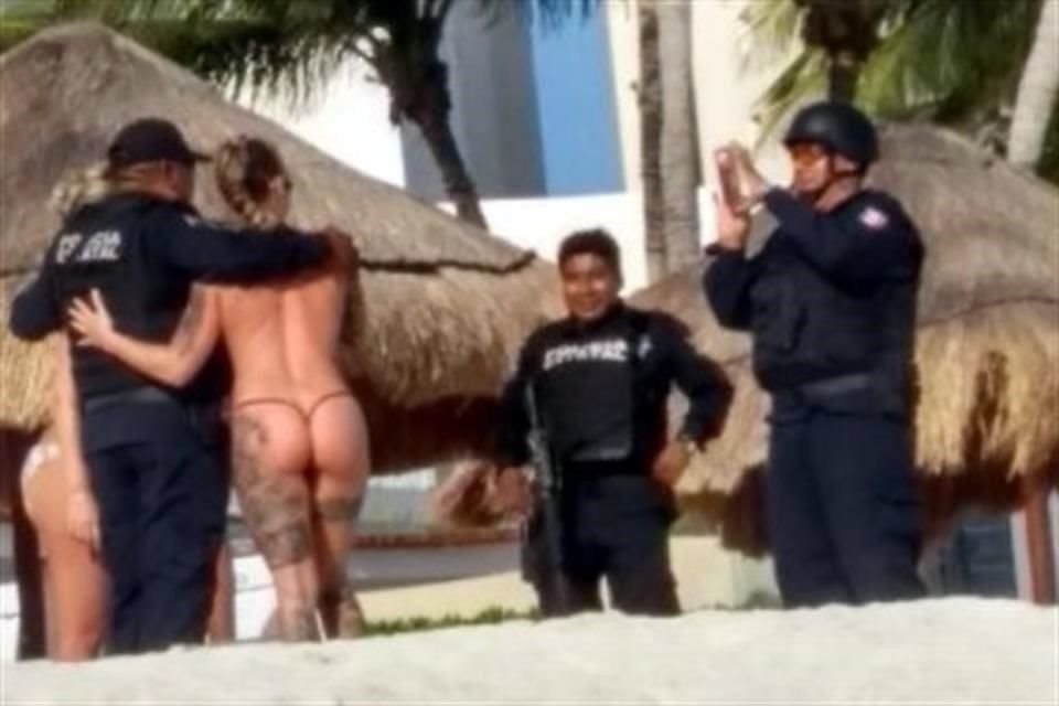 Las imágenes corresponden al 11 de marzo y fueron tomadas en Playa Marlín, en la zona hotelera de Cancún, alrededor de las 16:00 horas.
