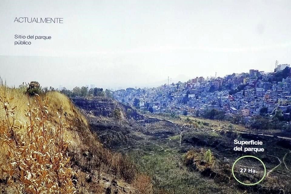 Se trataría del parque La Cañada de la Ciudad de México que comprendería el rescate de 27 hectáreas.