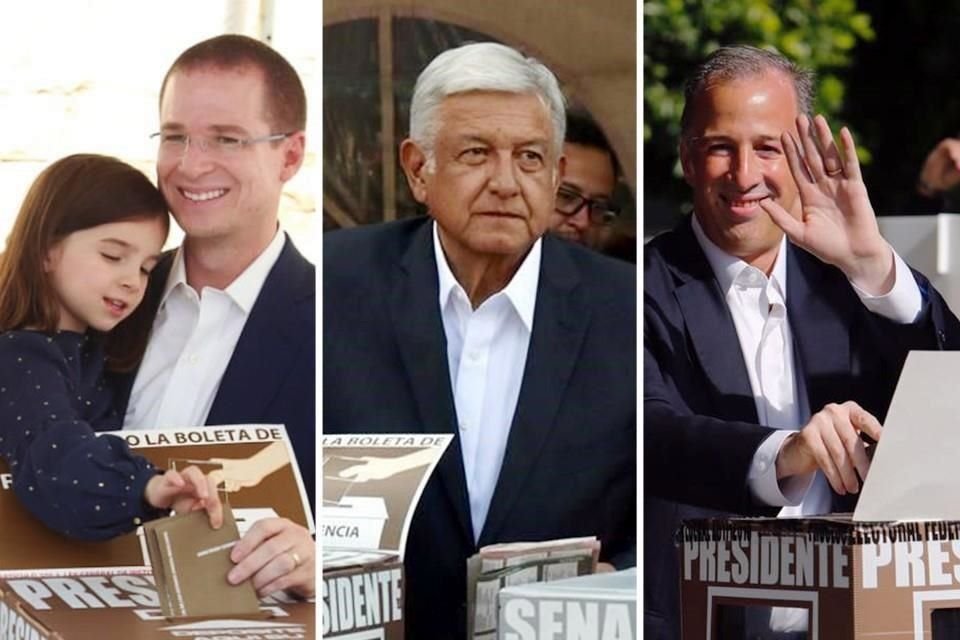 Los candidatos a la Presidencia Ricardo Anaya, Andrs Manuel Lpez Obrador y Jos Antonio Meade emitieron sus votos este domingo.