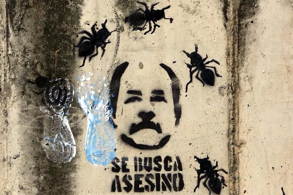 Un graffiti en contra del presidente de Nicaragua, Daniel Ortega.