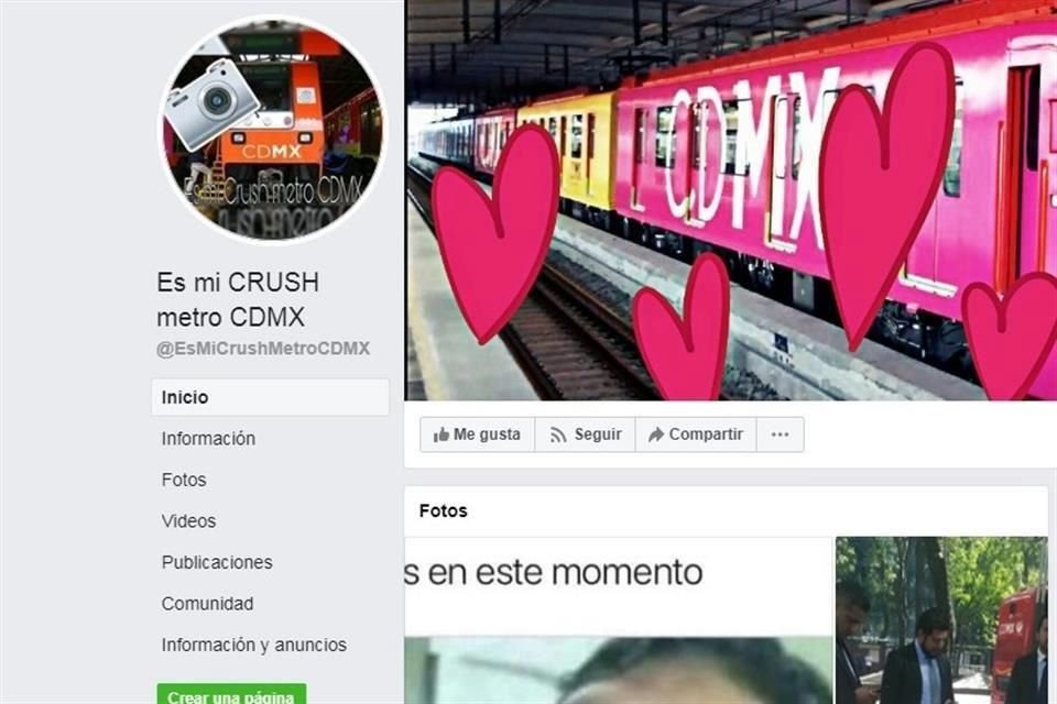 En la pgina de Facebook, 'Es mi crush metro CDMX', se comparten las fotos de los usuarios, as como sus horarios de recorrido, hora y estacin donde subieron o bajaron