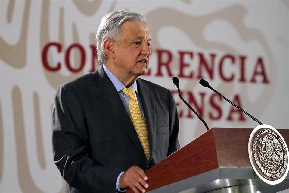 El presidente Andrs Manuel Lpez Obrador durante su conferencia de prensa matutina en Palacio Nacional.