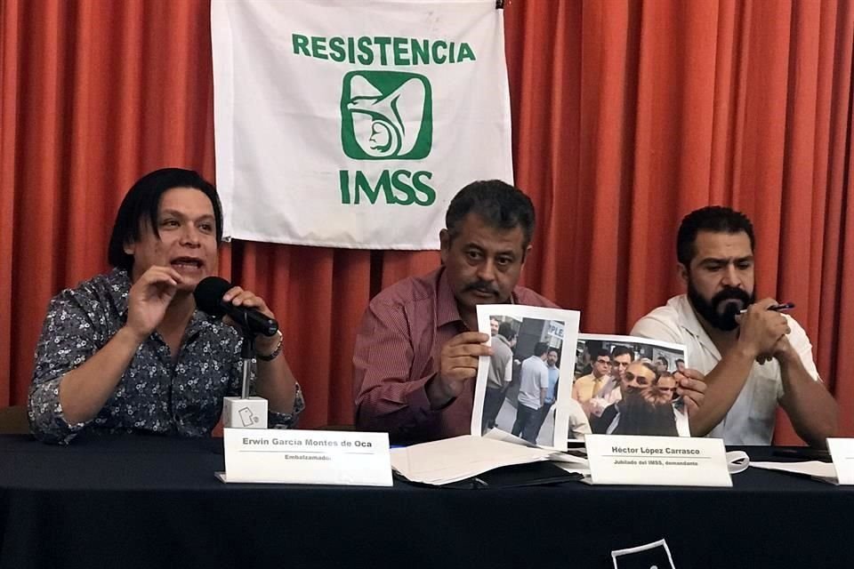 Trabajadores disidentes del IMSS denunciaron hoy en conferencia de prensa la agresión del 13 de mayo.