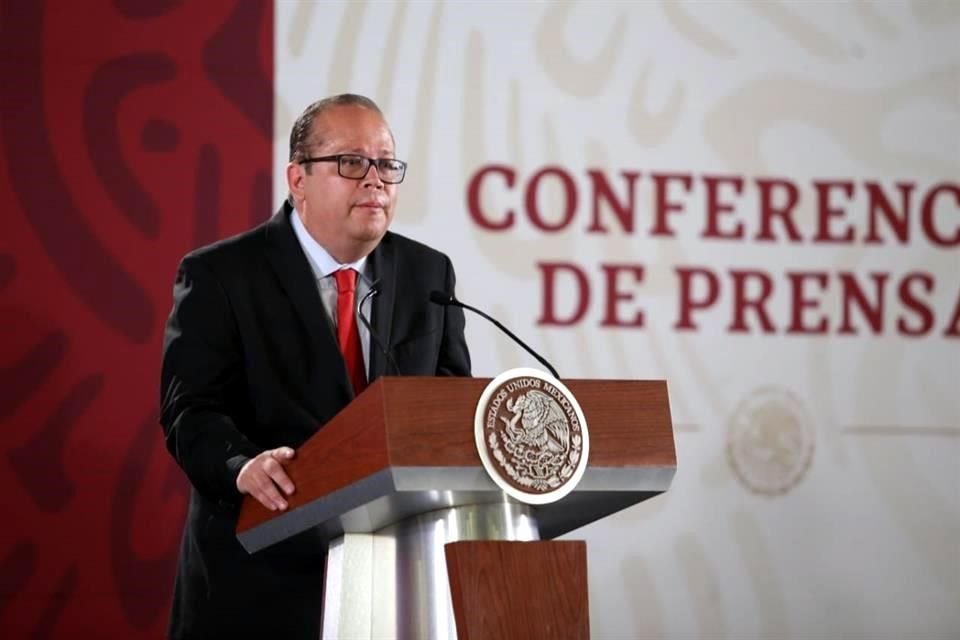 Rodríguez Vargas en conferencia de prensa en Palacio Nacional.
