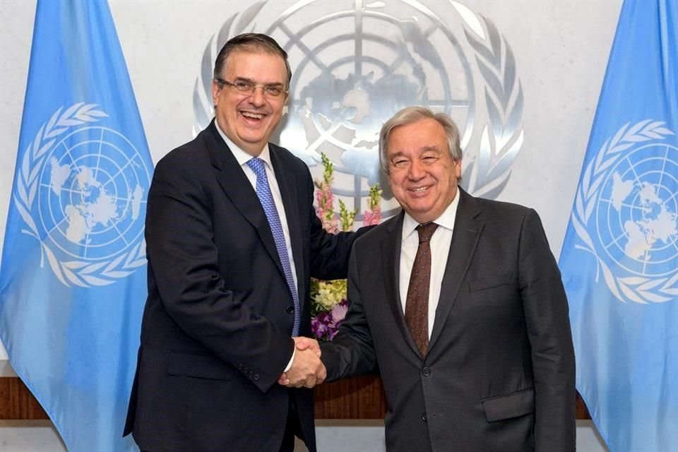 El Canciller Ebrard le presentó el plan para reducir la migración al Secretario General de la ONU, Antonio Guterres.
