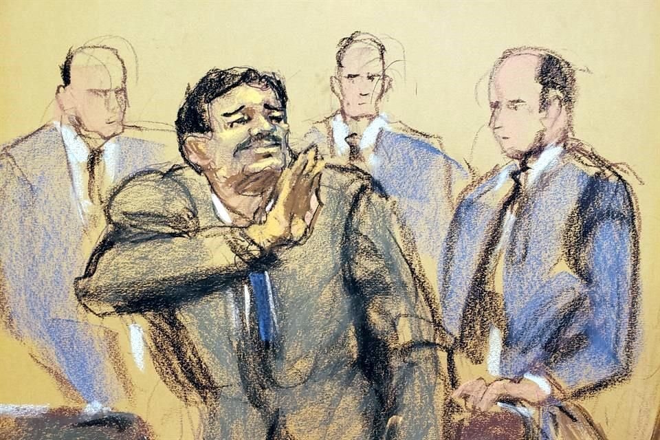 'El Chapo' saludó a su esposa Emma Coronel durante la audiencia para conocer su sentencia.