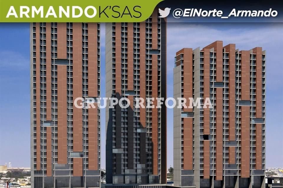 Junto a Fundidora se construirá un desarrollo de cuatro torres, tres de ellas con 700 departamentos y la otra para un hotel de 200 cuartos.