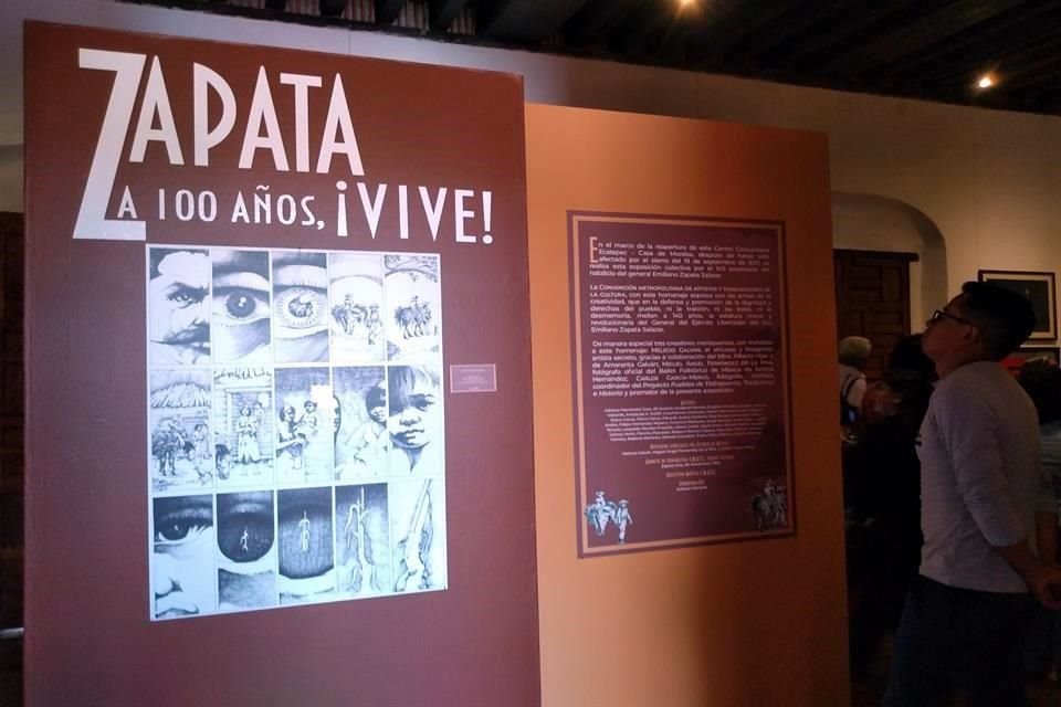 El Caudillo del Sur retratado por 30 artistas, es el objeto de la muestra 'Zapata a 100 años ¡Vive!', con la que reabre sus puertas la Casa Morelos, en Ecatepec.