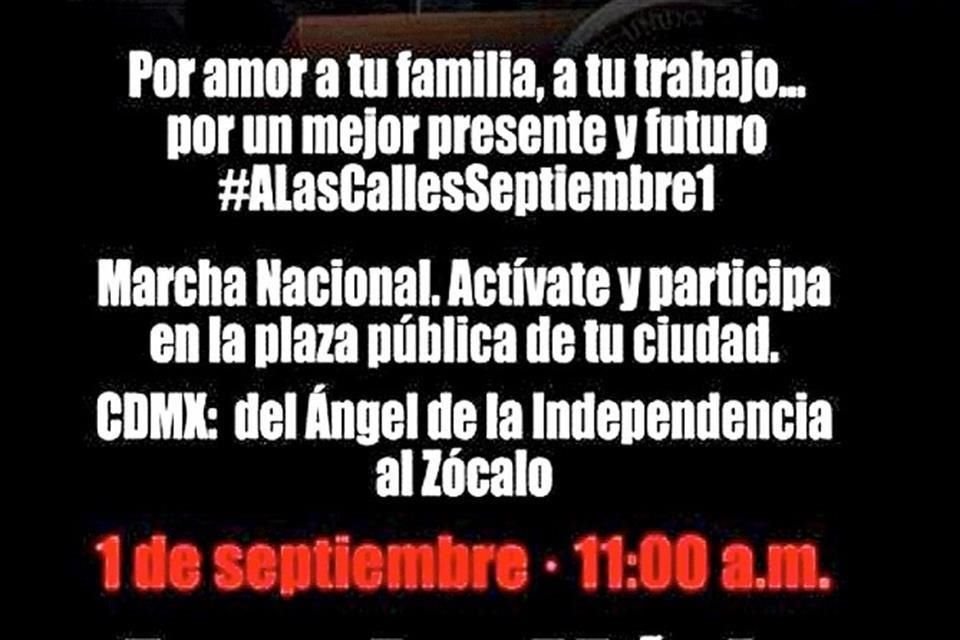 Para el 1 de septiembre las organizaciones participantes utilizan los hashtag #ALasCallesSeptiembre1 e #InformeDeMentiras.