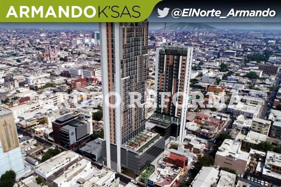 Esta semana se puso la primera piedra de un nuevo desarrollo de dos torres con más de 300 departamentos, en el Centro de Monterrey.