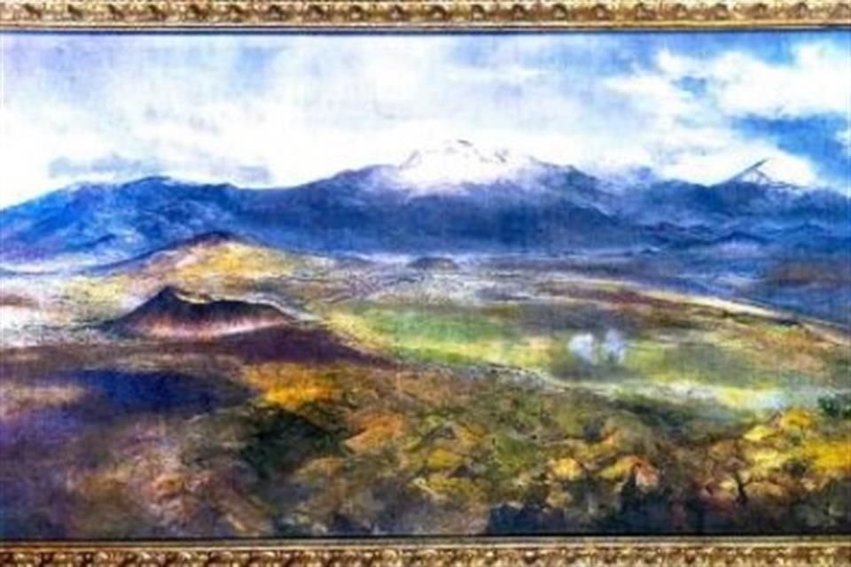 Luis Nishizawa, Los volcanes, 1990, Óleo sobre tela y madera, 219 *419 cm.