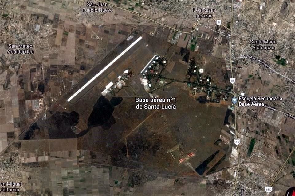 El mapa de la Base Militar de Santa Lucía desde Google Maps.