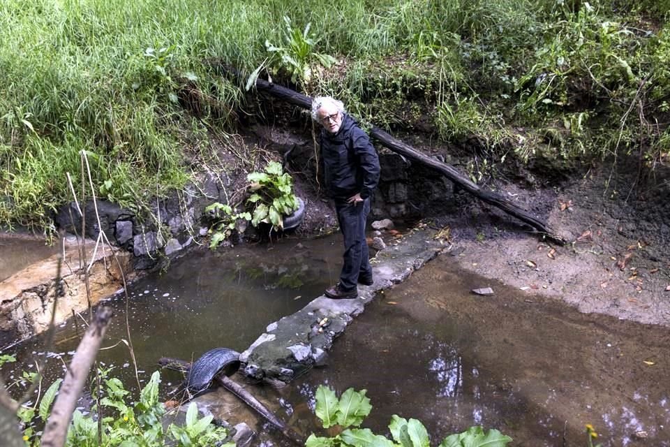Gabriel Orozco y su equipo analizan cmo lograr restaurar y sanear la cuenca de la Tercera Seccin de Bosque.