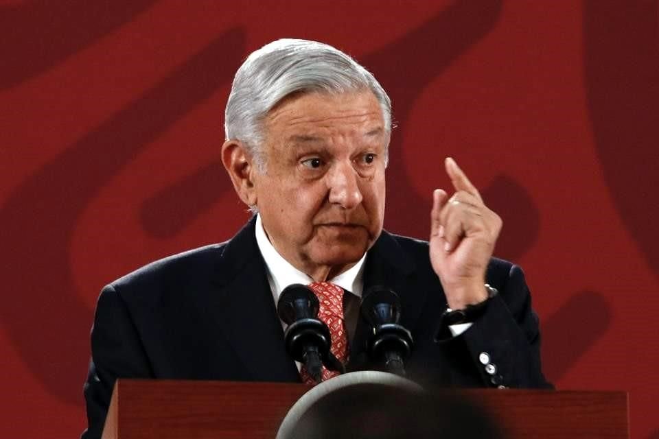 López Obrador en su conferencia de este lunes.
