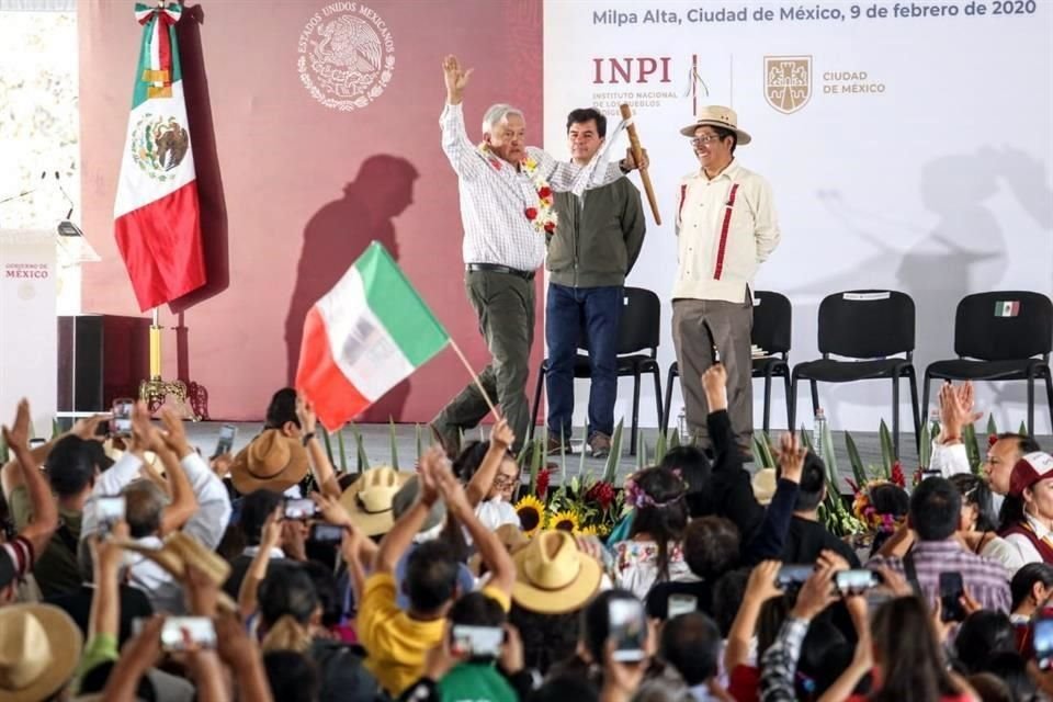 El Presidente López Obrador encabezó un mitin en Centro de Enseñanza Momoxco, en la Alcaldía Milpa Alta.