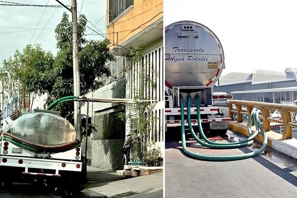 Los vehículos son estacionados afuera del predio de varios niveles -ubicado a unos metros del domicilio fiscal y llenados mediante mangueras conectadas desde el interior.