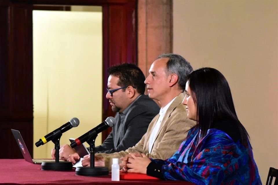Durante la conferencia de prensa sobre el coronavirus en Palacio Nacional.