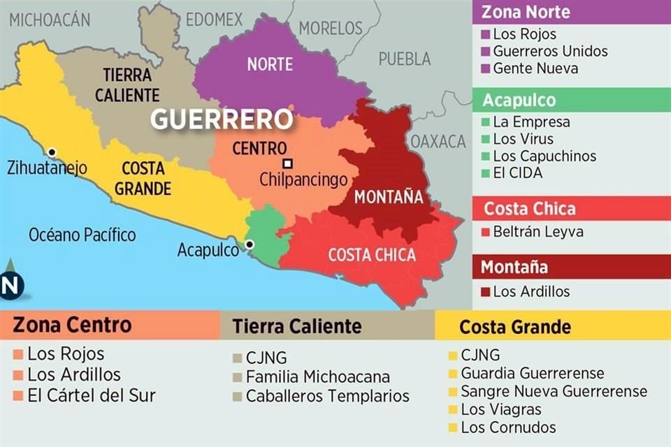 Pese a incremento de fuerzas federales de seguridad desde 2019, 14 crteles disputan control de territorios, segn anlisis de SSP-Guerrero.