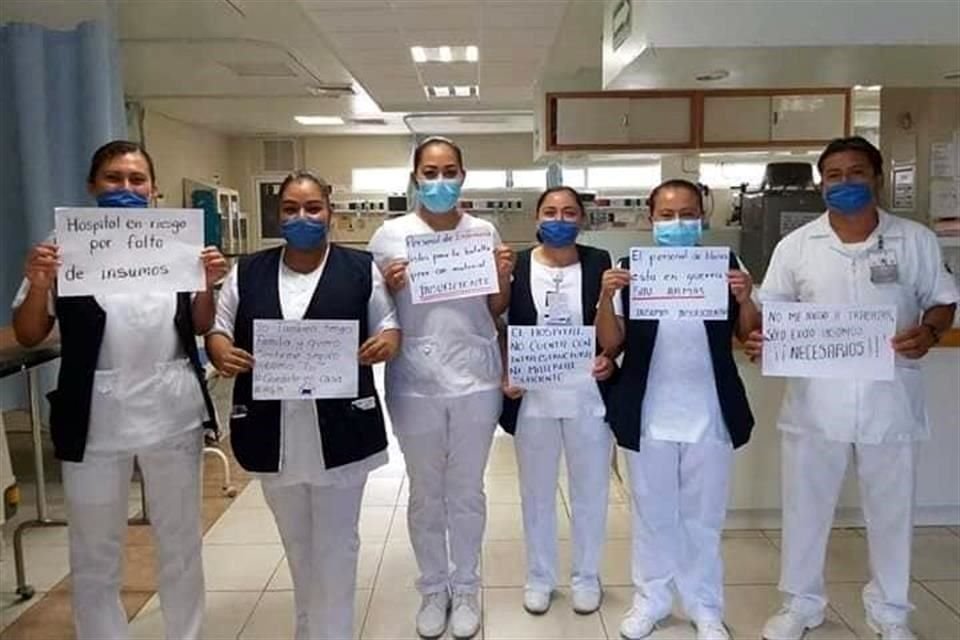En Chiapas, trabajadores del Hospital de Comitán de Domínguez se sumaron a las protestas por la falta de insumos para enfrentar la pandemia de Coronavirus.