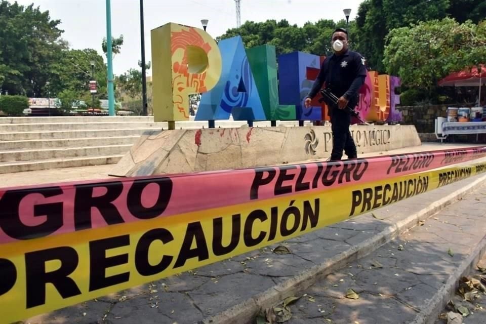 El Ayuntamiento de Palenque cerró espacios públicos como el parque de la cabecera municipal.