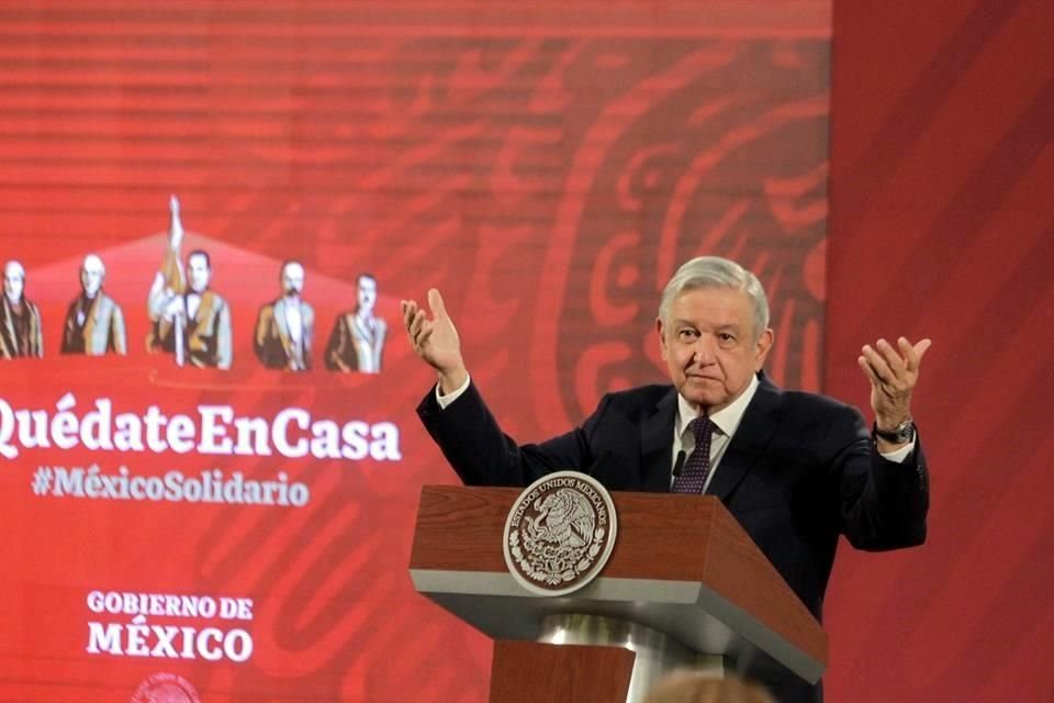 López Obrador en su conferencia de prensa de este lunes en Palacio Nacional.