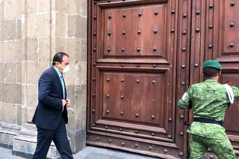El Gobernador de Morelos en una reciente visita a Palacio Nacional.