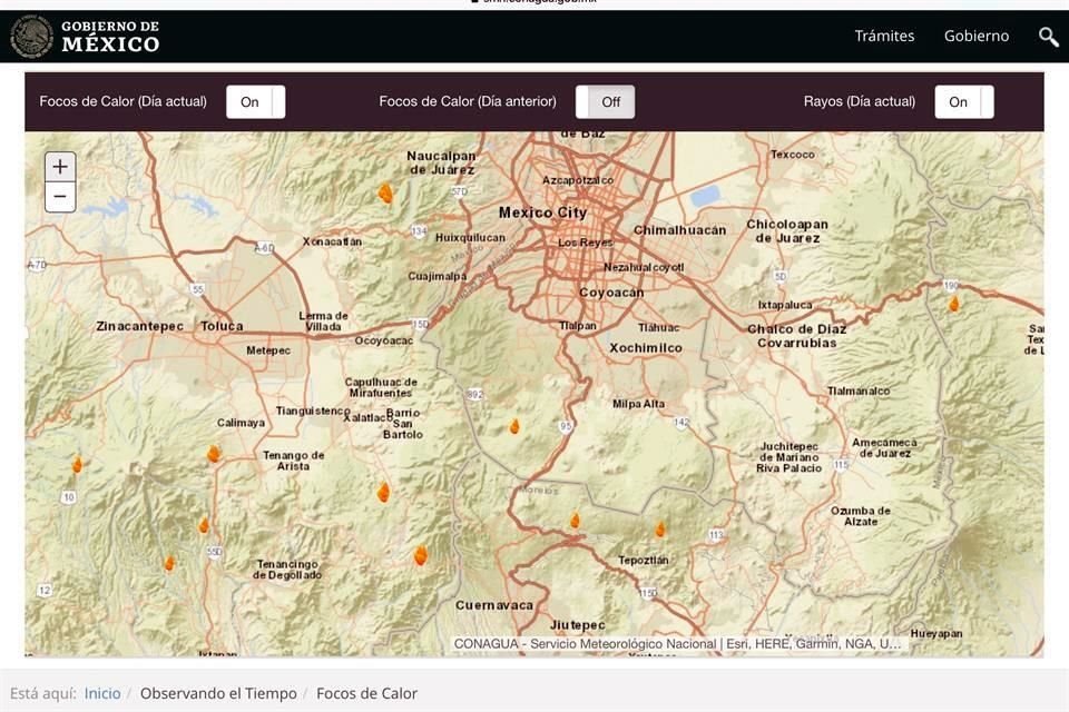 De 70 incendios activos en el País, uno ocurre nuevamente en la zona boscosa de Tepoztlán, que estuvo afectada por fuego el 20 de mayo pasado.