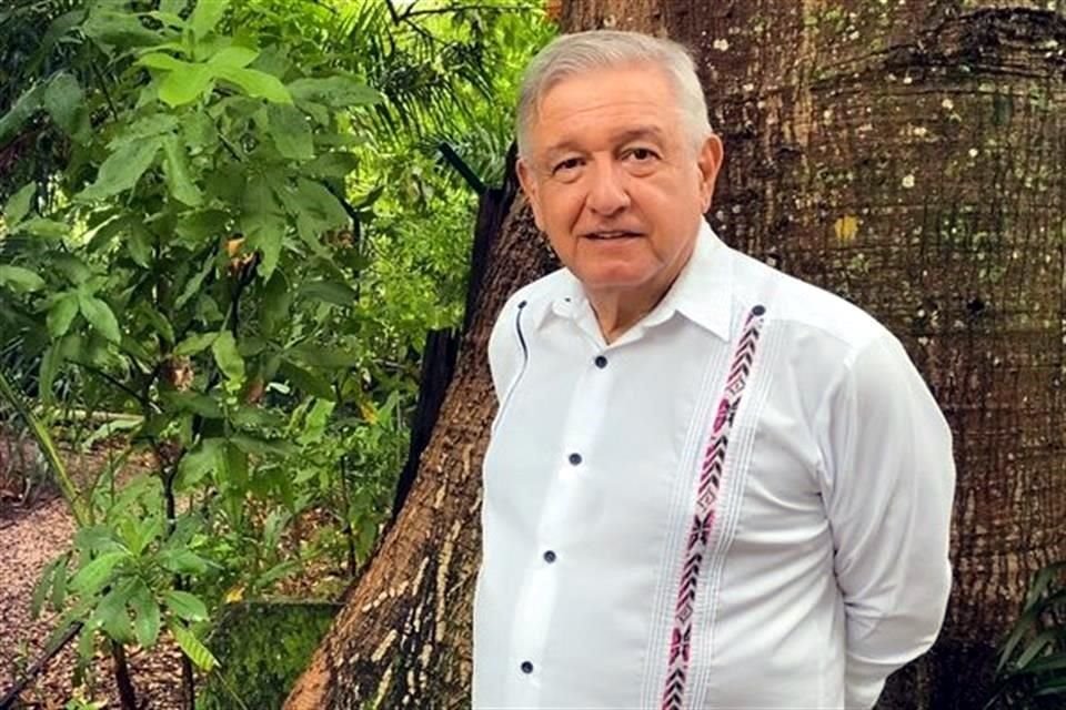 López Obrador publicó en redes sociales un mensaje que grabó en Palenque, Chiapas.