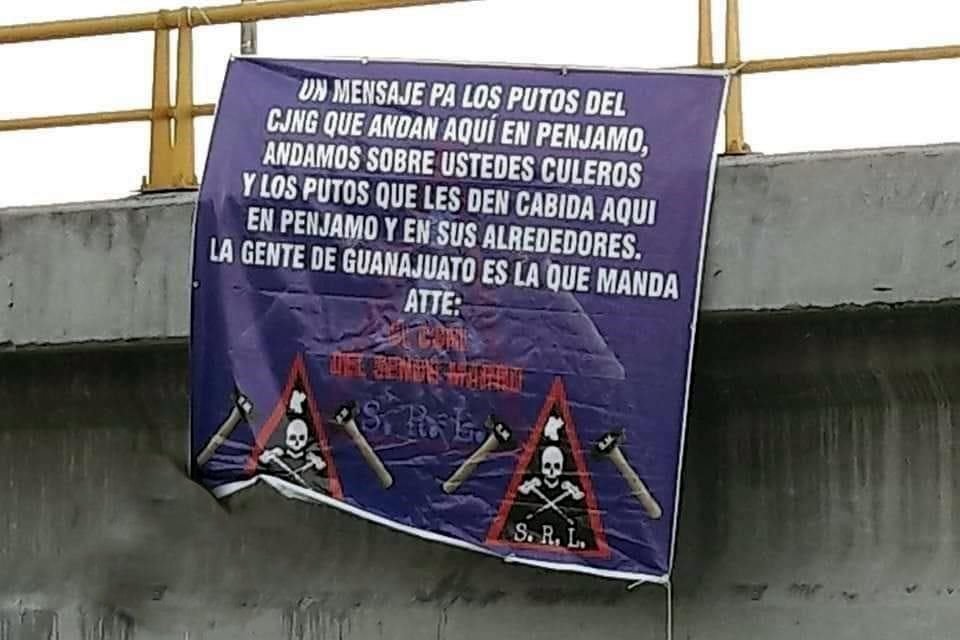 En Guanajuato han colgado narcomantas con mensajes dirigidos al Cártel Jalisco Nueva Generación.