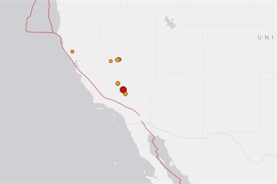 El Servicio Geológico de Estados Unidos registró un sismo de magnitud 5.5 en el sur de California.