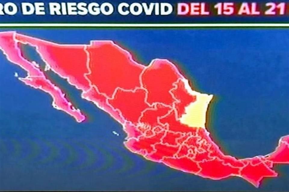 Tamaulipas sería la única entidad que pasaría a semáforo naranja la próxima semana, según informe de Ssa.