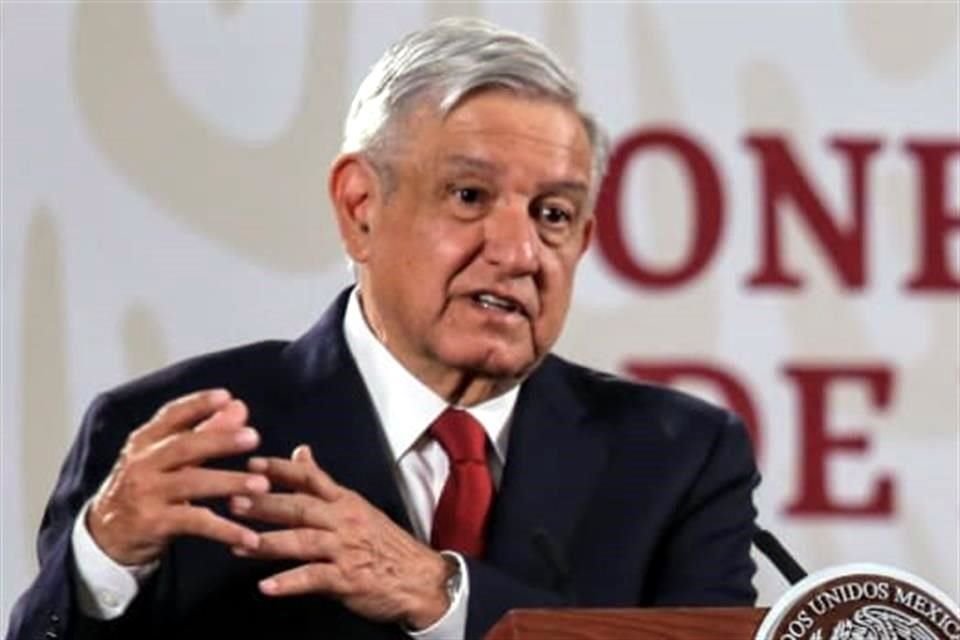López Obrador en su conferencia de este lunes en Palacio Nacional.