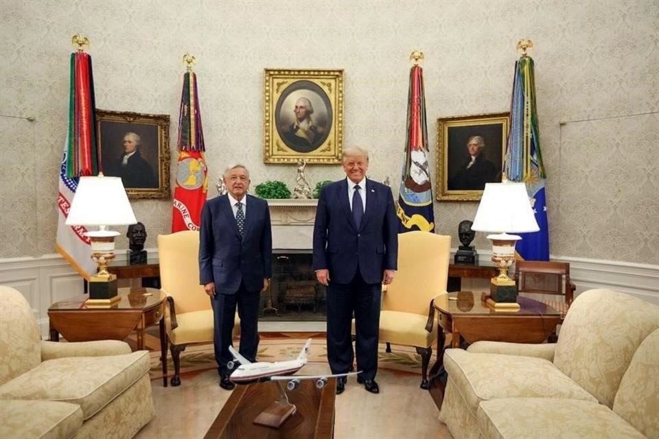 En reunión privada, Trump y López Obrador abordaron temas como T-MEC y Covid-19.