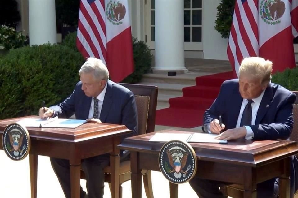 Tras el mensaje, el Presidente López Obrador y su homólogo Donald Trump firmaron una declaración conjunta.