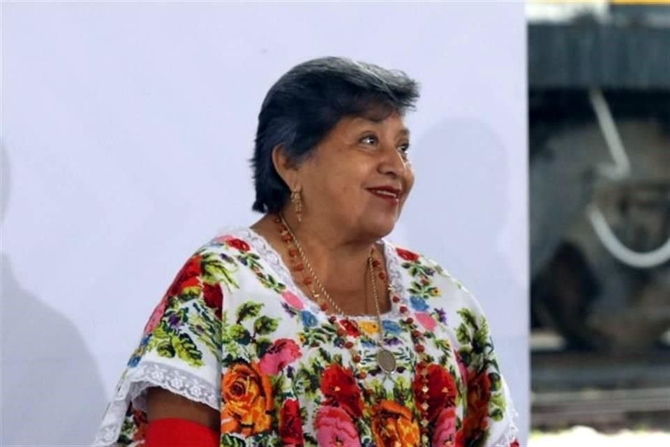 La Alcaldesa en la ceremonia de inicio de las obras del Tren Maya, en junio pasado.