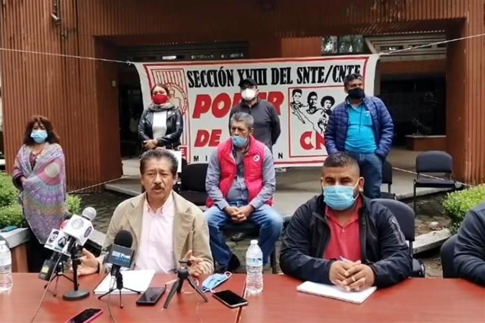 Mensaje de líderes de la CNTE en Michoacán.