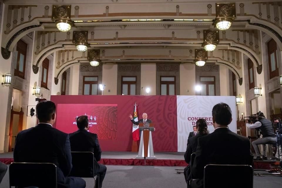 El Mandatario en su conferencia de prensa de este lunes en Palacio Nacional.
