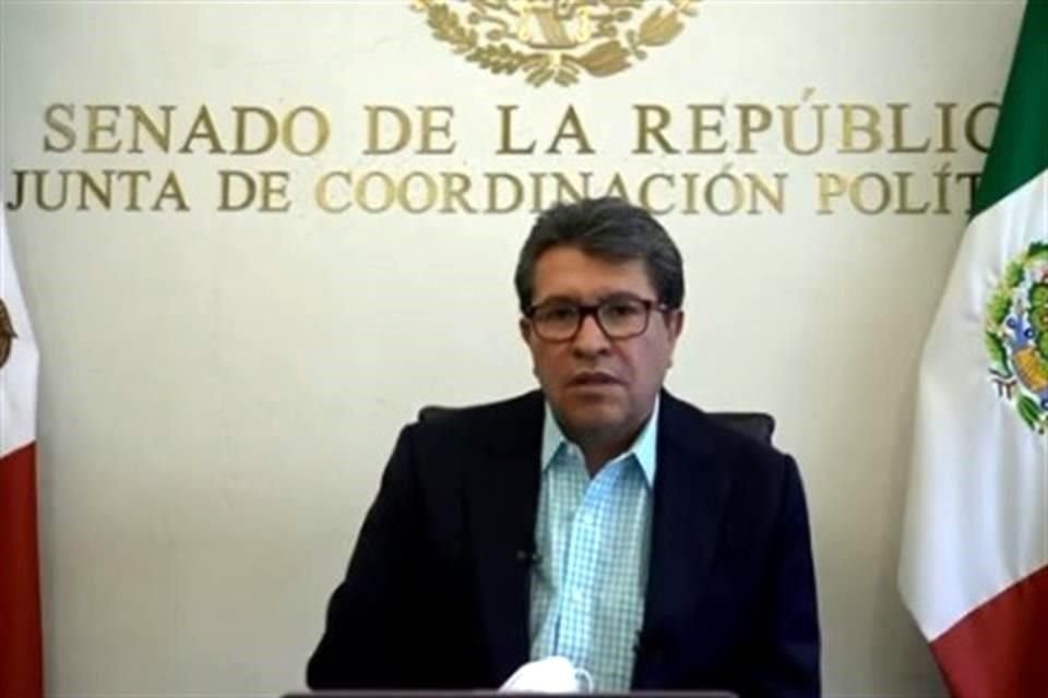 El coordinador de los senadores de Morena ofreció conferencia de prensa virtual.