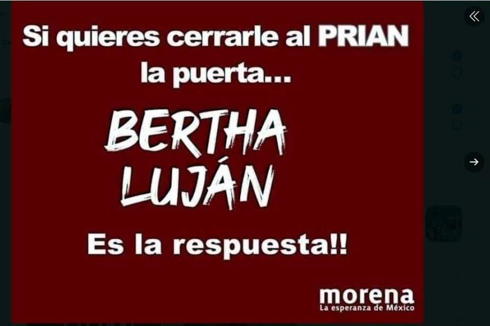 Los simpatinzantes de Bertha Luján lanzaron una campaña en redes sociales.