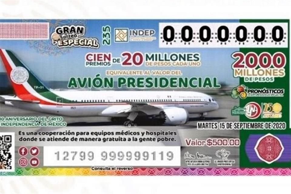 Ernesto Prieto Ortega, director general de la Lotería Nacional para la Asistencia Pública, detalló que hasta ahora se han vendido 3 millones 815 mil 200 cachitos.
