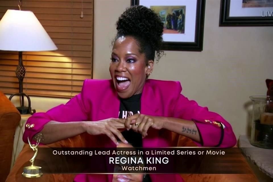 Regina King fue reconocida como mejor Actriz de Miniserie y así fue su reacción.